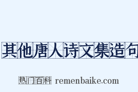 其他唐人诗文集造句是什么意思的图片